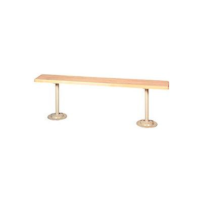 Lyon Locker Bench Hardwood Top w/Standard Putty Pedestals PP5811 - 96"W x 9-1/2"D x 18"H