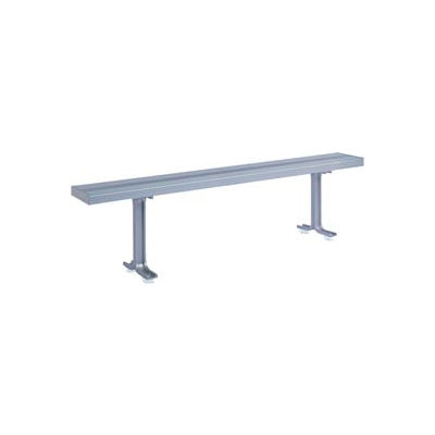 Lyon Locker Bench Aluminum Top & Pedestals NF5825 - 96"W x 9-1/2"D x 17-1/8"H