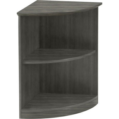Safco® Medina Series Quarter-Round Corner 2 Shelf Bookcase Gray Steel