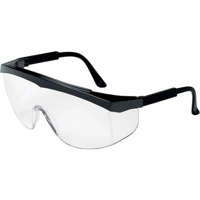 Lunettes de sécurité MCR Safety SS010 Stratos®, monture noire, verres transparents sans revêtement