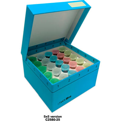 MTC™ Bio Boîte de congélation en carton avec couvercle articulé 5 ml Snap Cap MacroTubes®, 25 place, 5 Paquet