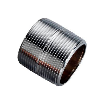 Chrome Plated Brass Schedule 40 Nipple 1/8 X Close Npt Male - Pkg Qty 50