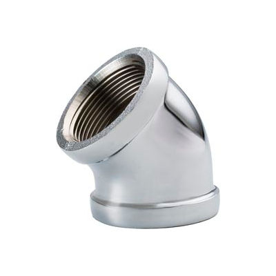 Chrome Plated Brass Pipe Fitting 1/4 45 Degree Elbow Npt Female - Pkg Qty 25