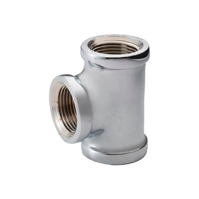 Chrome Plated Brass Pipe Fitting 1/2 X 1/2 X 3/8 Reducing Tee Npt Female - Pkg Qty 25