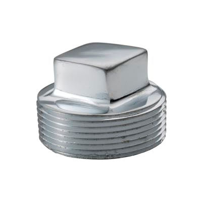 Chrome Plated Brass Pipe Fitting 3/8 Square Head Solid Plug Npt Male - Pkg Qty 25