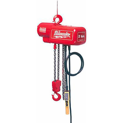 Milwaukee® 2 Ton, Electric Chain Hoist, 15' Lift, 8 FPM, 115/230V