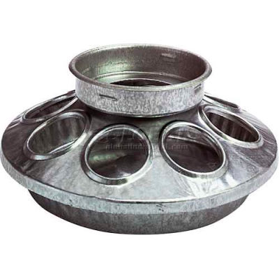 Little Giant Chick Feeder Base 9810, Galvanized Steel, Use With Little Giant 690 Jar