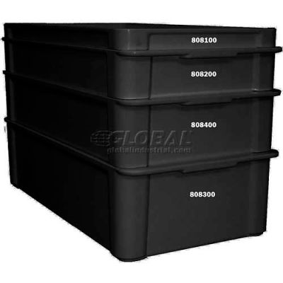 Molded Fiberglass Fibrestat ESD Stacking Tote 808300, Top Overall -23-3/8"L x 12"W x 6"H - Pkg Qty 6