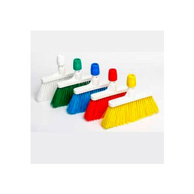 Balai verticale - Sweep moyen doux - Bloc en plastique hygiène - Blanc