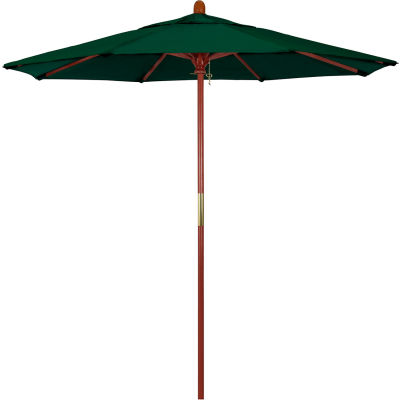 Parapluie de la Californie 7,5' Patio Umbrella - Vert chasseur d’oléfin - Pôle de bois franc - Série Grove