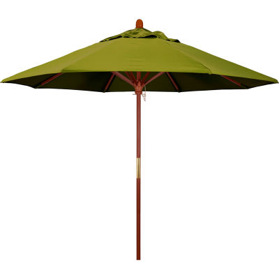 Parapluie de la Californie 9' Patio Umbrella - Olefin Kiwi - Pôle de bois franc - Série Grove