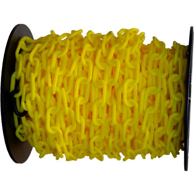 M. Chain Plastic Chain Barrier On A Reel, 1-1/2"x200'L, Jaune