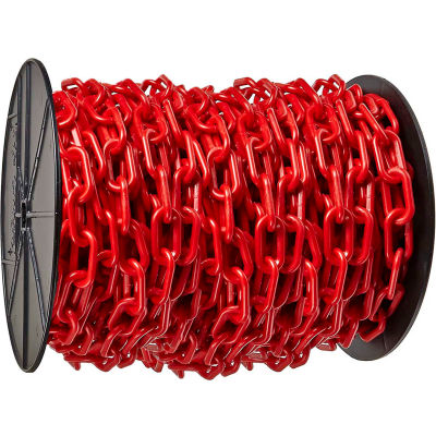 M. Chain Plastic Chain Barrier On A Reel, 2"x125'L, Rouge