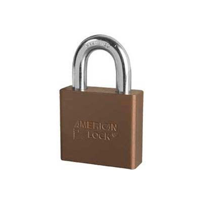 No Lock® américain Cadenas rectangulaire de A1305BRN en aluminium massif - Brun - Qté par paquet : 24