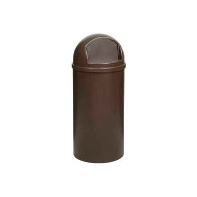 Rubbermaid Marshal Classic Container Round Polyethylene 15 Gal Brown