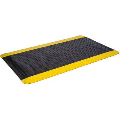 Mat Tech Industrial Deck Plate Tapis ergonomique, Noir/Jaune 2'x75', MOUSSE PVC & Surface