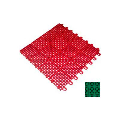 Mateflex II Outdoor Tennis Tile 350012, 12"L X 12"W, Bright Green