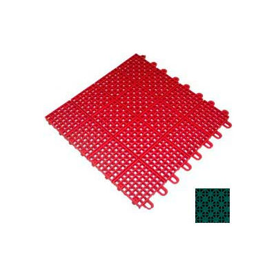 Mateflex II Outdoor Tennis Tile 350018, 12"L X 12"W, Sport Green