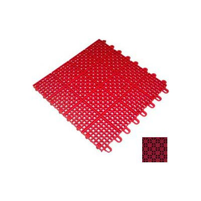 Mateflex II Outdoor Tennis Tile 350022, 12"L X 12"W, Terra Cotta Red