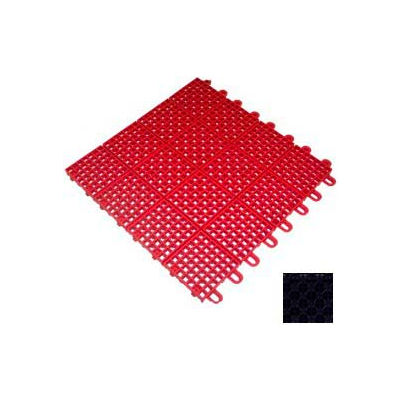 Mateflex II Outdoor Tennis Tile 350062, 12"L X 12"W, Black
