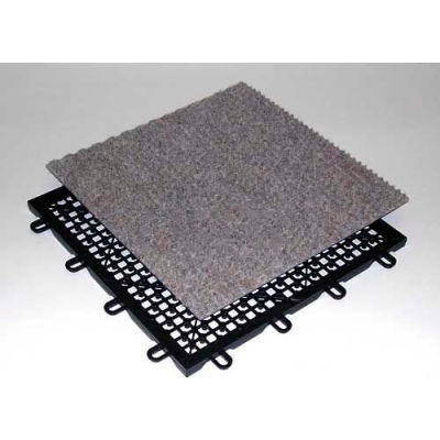 Mateflex CarpetFlex Indoor Tile 371052, 12-1/8"L X 12-1/8"W, Charcoal