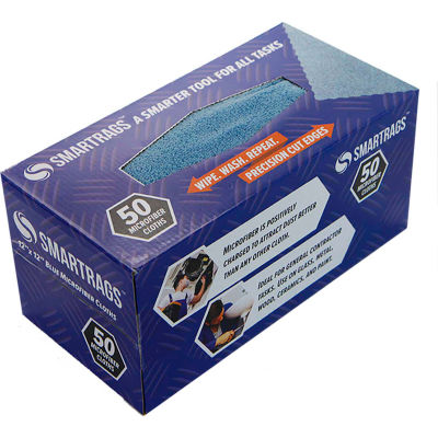 Chiffons de nettoyage en microfibre SmartRags™, 12 "x 12", bleu, 50 chiffons/boite - M950B