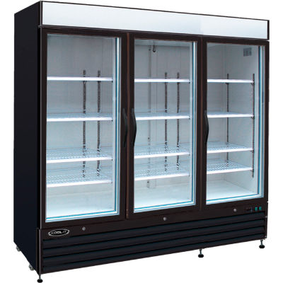 Kool-It KGF-72 - Congélateur Merchandiser, 72 pi³, portes en verre 3, noir, 79-1/2" H x 81" W