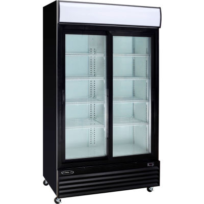 Kool-It KSM-36 - Présentoir réfrigéré, portes en verre 2, 36 pi3, noir, 79-1/2" H x 44-1/2" W