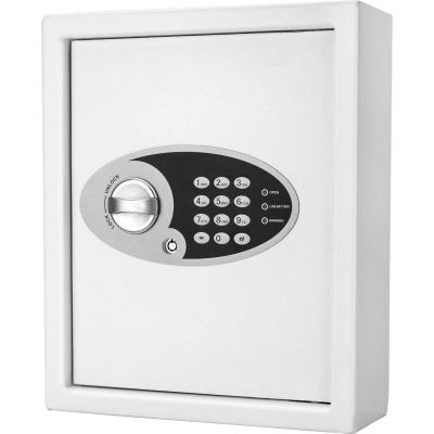 Barska AX12658 48 Keys Keypad Wall Key Safe 12"W x 4"D x 14-1/4"H, Blanc, Acier