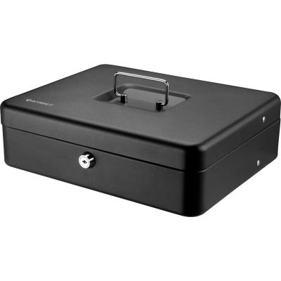 Barska CB13054 Register Style Cash Box w/ Key Lock 11-3/4"W x 9-1/4"D x 3-1/2"H, Noir, Aluminium