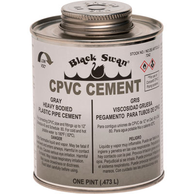 Ciment CPVC Black Swan (Gris) - Corps lourd, 1 Pt - Qté par paquet : 12
