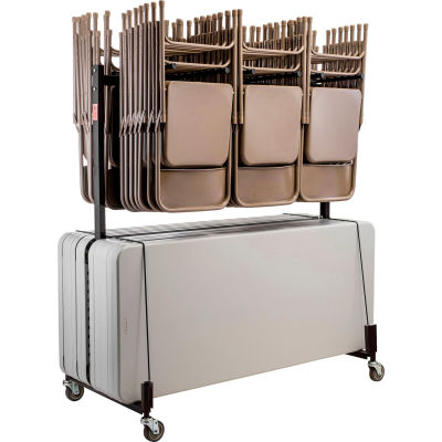 Interion® Chair and Table Cart - Double Tier - Holds 42 ...