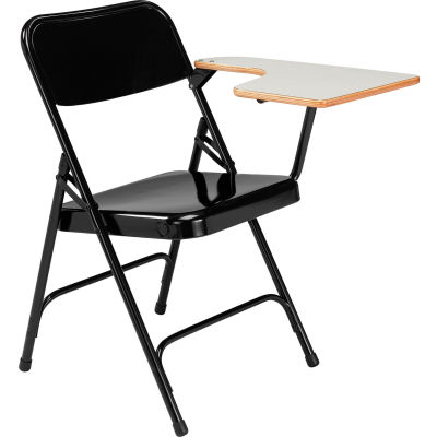 National Public places tablette bras chaise pliante - Bras gauche - Noir - Paquet de 2