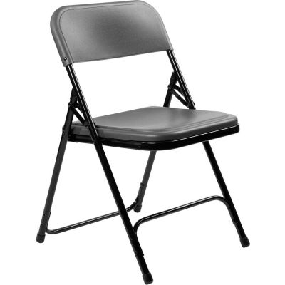 NPS® Chaise pliante en plastique léger premium - Série 800 - Ardoise de charbon de bois - Paquet de 4