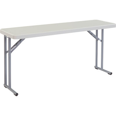 Interion® Plastic Folding Seminar Table, 18 » x 60 », Blanc