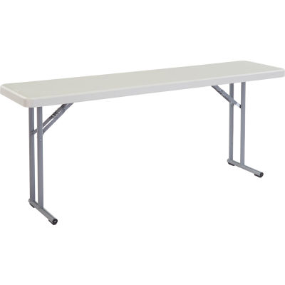 Interion® Plastic Folding Seminar Table, 18 » x 72 », Blanc