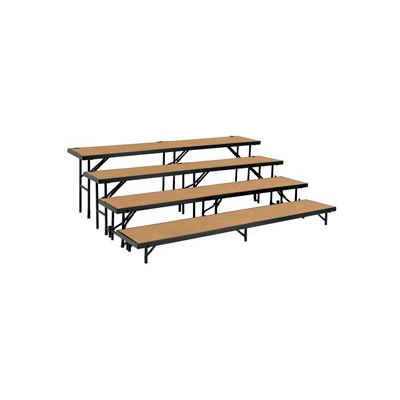 4 Level Straight Riser with Hardboard - 96"L x 18"W - 8"H, 16"H, 24"H & 32"H