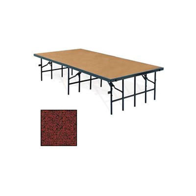 Portable Stage with Carpet - 96"L x 36"W x 16"H - Red