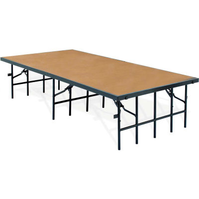 Portable Stage with Carpet - 96"L x 36"W x 24"H - Black