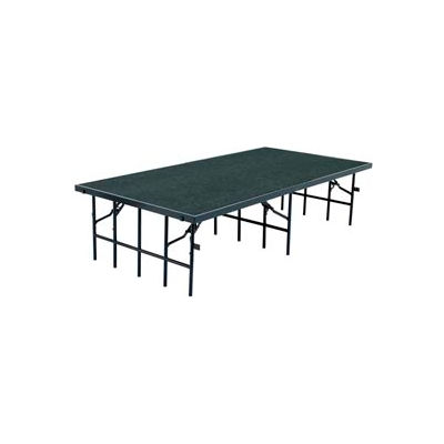 Portable Stage with Carpet - 96"L x 36"W x 24"H - Grey
