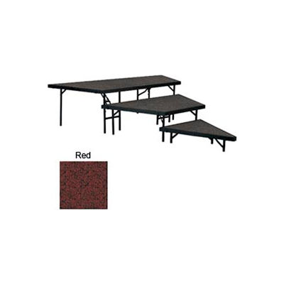 Stage Pie Set with Carpet for 48"W Stage Units - 8"H, 16"H & 24"H - Red