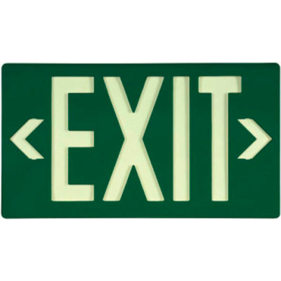 NMC 7040B Glo-Brite Eco Exit, Green Single Face With Bracket