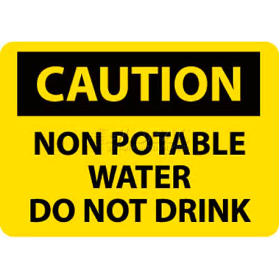 NMC C361PB signe de OSHA, eau Non Potable attention ne buvez pas, 10 "X 14", jaune/noir