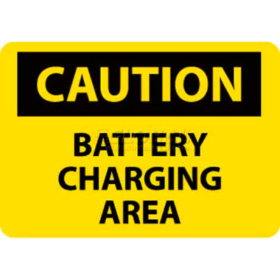 NMC C97RB signe de OSHA, attention batterie recharge secteur, 10 "X 14", jaune/noir