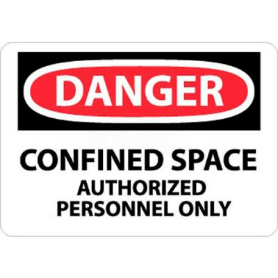 NMC D643AB OSHA signe, Danger limité l’espace autorisé uniquement à un Personnel, 10 "X 14", blanc/rouge/noir
