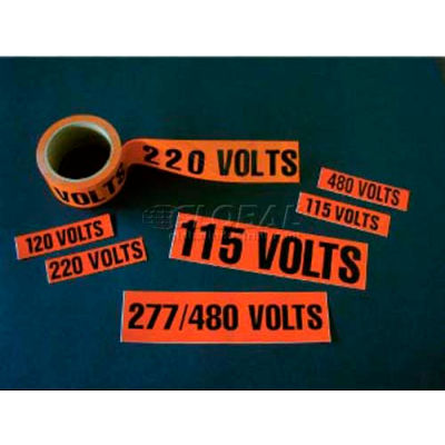 NMC JL22006O tension marqueur, 240 Volts, 1-1/8 X 4-1/2, Orange/Noir