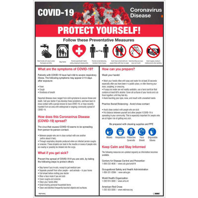 COVID-19 Protégez-vous Affiche, 12" X 18", Vinyle