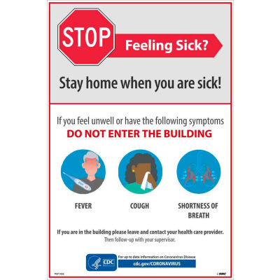 Stay Home When You Are Sick Poster, 12" X 18", Vinyle