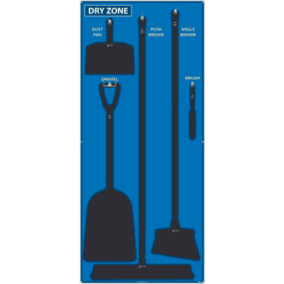 National Marker Dry Zone Shadow Board, Bleu/Noir,68 X 30, ACP, Panneau composite en aluminium - SB132ACP (en)