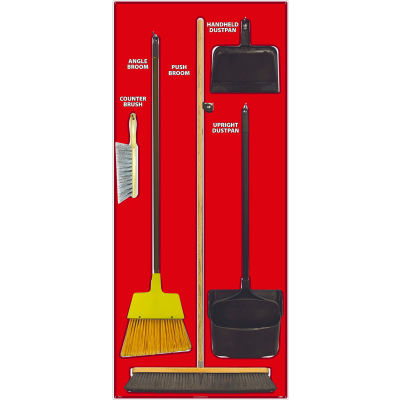 National Marker Janitorial Shadow Board Combo Kit, Rouge sur Blanc,General Purpose Composite- SBK106ACP